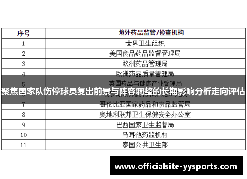 聚焦国家队伤停球员复出前景与阵容调整的长期影响分析走向评估
